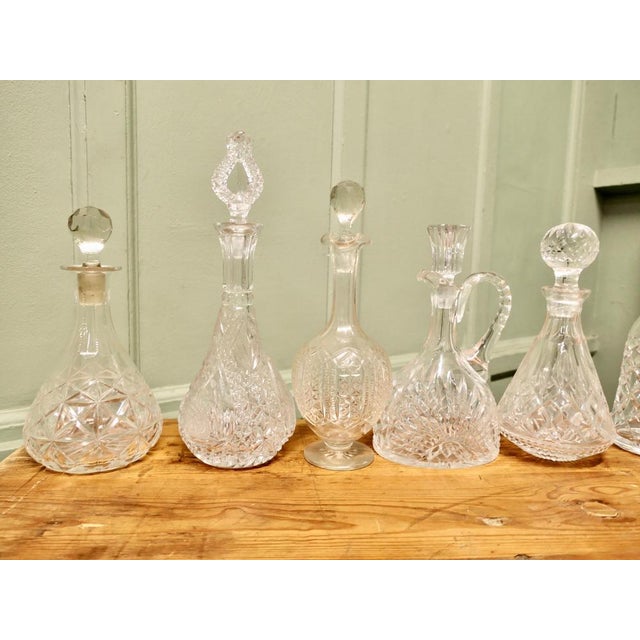 Glass and Crystal Decanters, 1900s, Set of 13 For Sale - Image 3 of 8