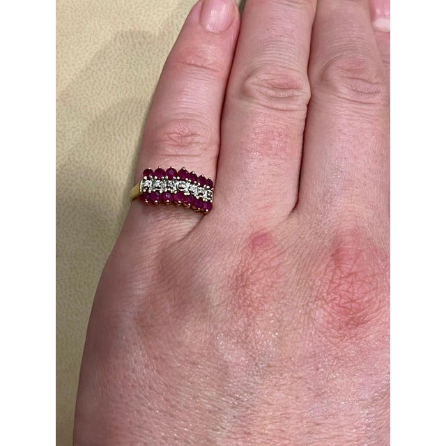 0.40 Carat Natural Ruby and Diamond 14 Karat Yellow Gold Ring For Sale - Image 13 of 18