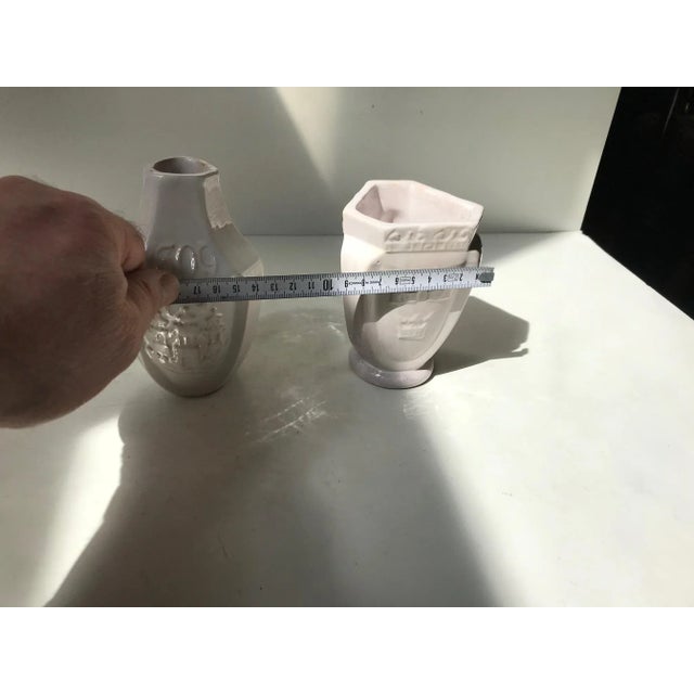 Antique White Ceramic Commemorative Vases by Hermann August Kähler, 1900s, Set of 2 For Sale - Image 10 of 12