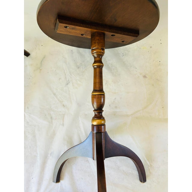 1970s 1970s Vintage L. Hitchcock Stencil Round Side Tables Pair For Sale - Image 5 of 7