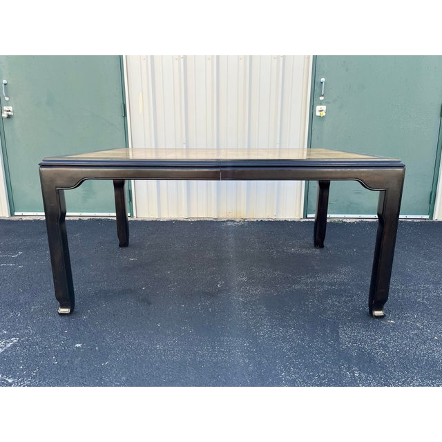Raymond Sobota for Century- Chin Hua Black Lacquer and Burlwood Dining Table For Sale - Image 6 of 8
