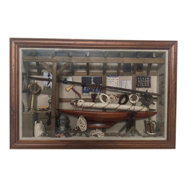 Vintage America's Cup-Themed Shadow Box Diorama For Sale