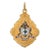 Early 20th Century Antique Coronation Medallion 15k Gold George V Mary Pendant Enamel Glasgow For Sale