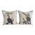 Vintage Tropical Linen Toucan Throw Pillows With Green Striped Borders, 2 Pieces For Sale