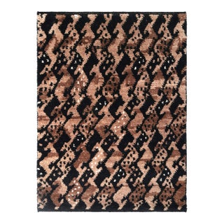 Rug & Kilim’s Contemporary Rug With Geometric Abstraction in Brown & Black For Sale
