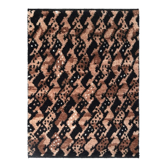 Rug & Kilim’s Contemporary Rug With Geometric Abstraction in Brown & Black For Sale