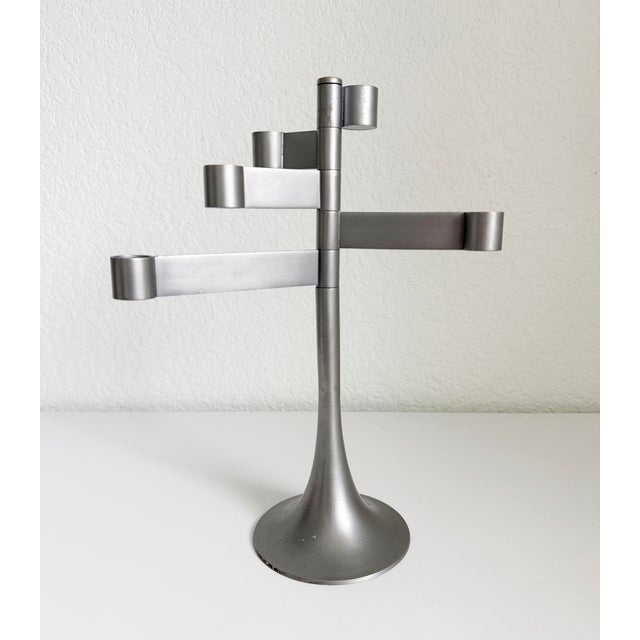 Modernist articulating candelabra by Georges Bourgeois for Habitat (attributed), circa 1970s. Features a steel finish,...