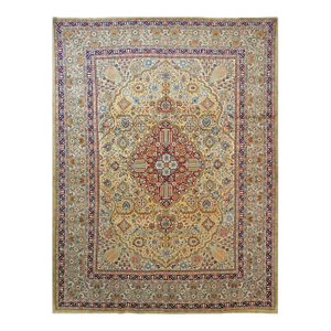 Antique Persian Tabriz 10x13 Tan, Taupe, & Gold Handmade Area Rug #1143243