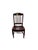 Dark brown wooden table and chairs. Table measures 60" in diameter. Table surface needs refinishing. Item is unmarked by...
