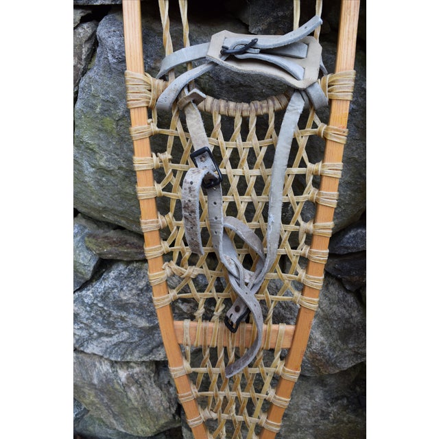 Vermont Tubbs Wooden Snowshoes With Rawhide Webbing and Leather Binding