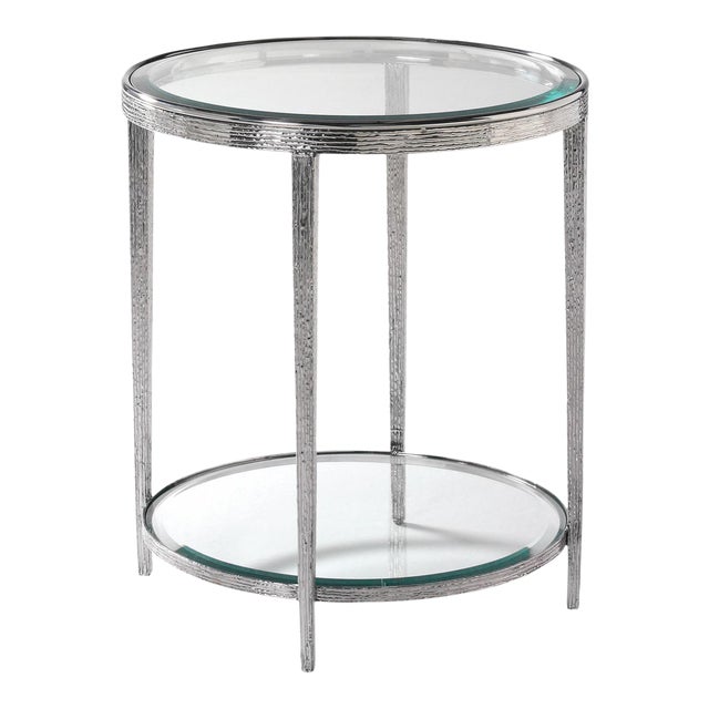 Maitland-Smith Jinx Nickel Round Side Table For Sale