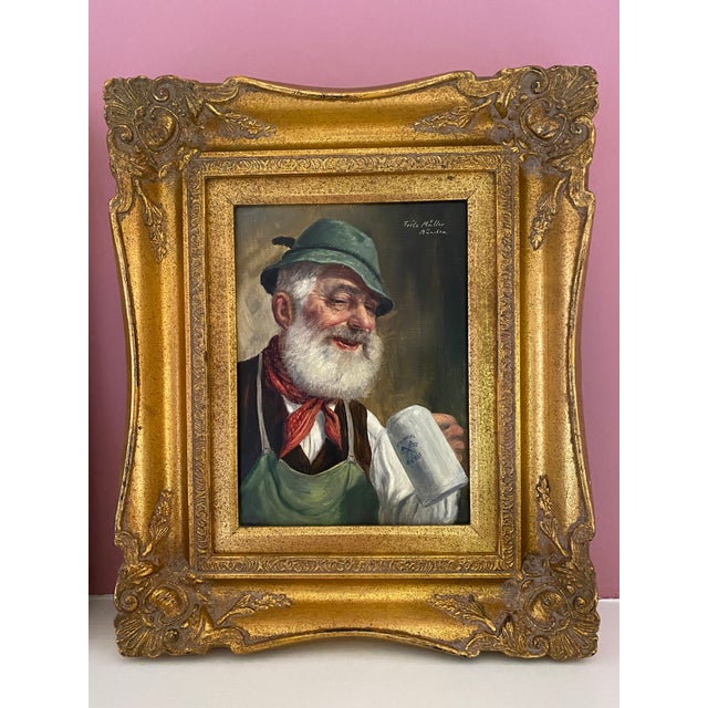 1930s German Portrait Oil Paintings by Fritz Muller Munchen, Framed a Pair Chairish