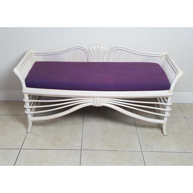 Vintage Rattan Pencil Bamboo Bedroom Bench Chairish