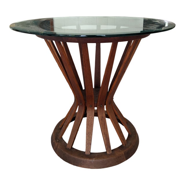 Mid Century Modern Edward Wormley for Dunbar Sheaf of Wheat Walnut Side Table For Sale