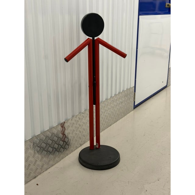 Vintage Modern Red and Black Metal Valet Coat Rack, 1980s For Sale - Image 14 of 18