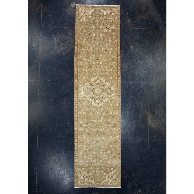 Khaki Turkish Vintage Anatolian Runner Rug 2'6" x 9'11" #17132 For Sale - Image 8 of 8