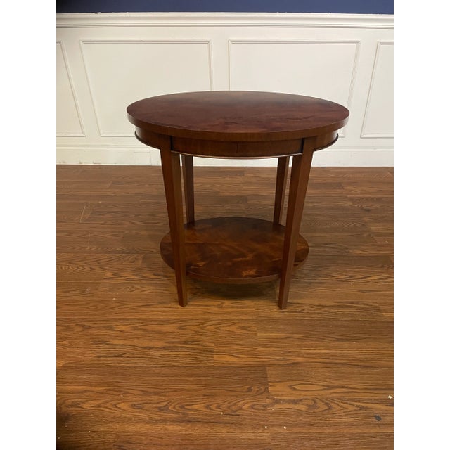 Pair of Leighton Hall Mahogany Oval End Tables - Showroom Samples For Sale - Image 9 of 12