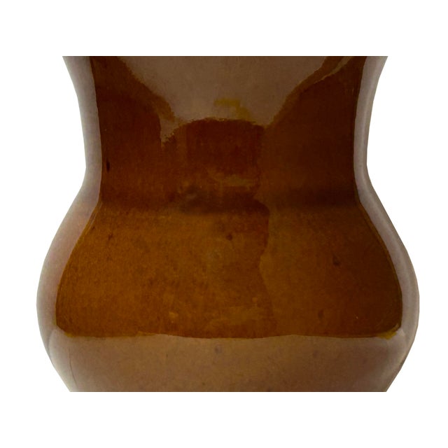 Ceramic 4.5" Chinese Clay Ceramic Coffee Brown Bulbous Shape Vessel Small Vase For Sale - Image 7 of 8