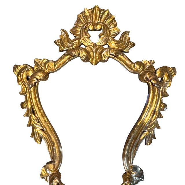 Mid-Century Modern Antique Italian Giltwood and Plaster Mirror Frame For Sale - Image 3 of 10