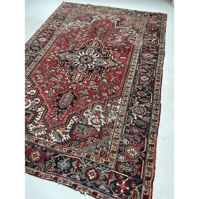 1930s 1930's Pocket Natural Hand-Spun Wool Rug 6.7 x 9.1 For Sale - Image 5 of 13