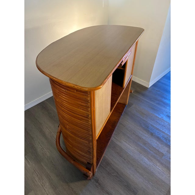 Vintage Mid Century Stacked Bamboo Tiki Bar For Sale - Image 4 of 15
