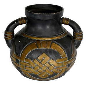 Anthracite and Golden Terracotta Vase, 1900s