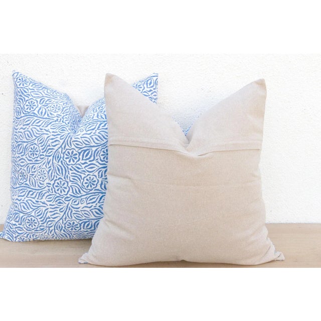 Textile Jodhpur Garden, Blue & White Floral Block Print Pillows, Pair For Sale - Image 7 of 8