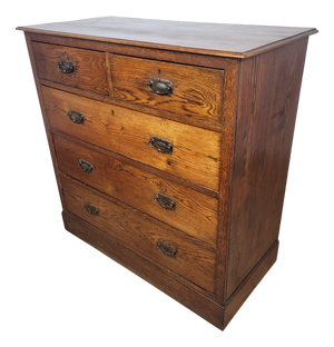 Edwardian Drop Handle Chest of 2 Drawers in Oak, 1910s