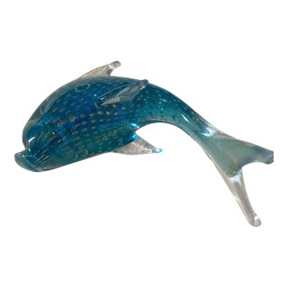 Vincenzo Nason & Co. Murano Glass Dolphin With Copper Avventurina Controlled Flakes For Sale