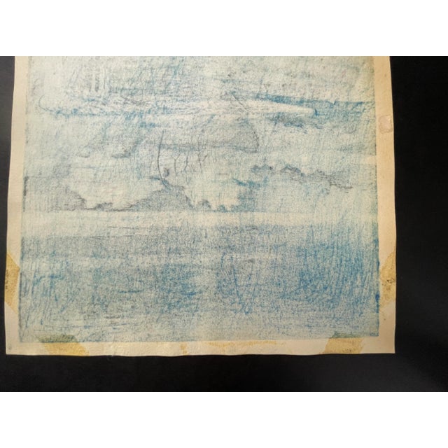 1930s "Spring Night at Inogashira" Hasui Kawase Woodblock Print, Framed For Sale - Image 4 of 12