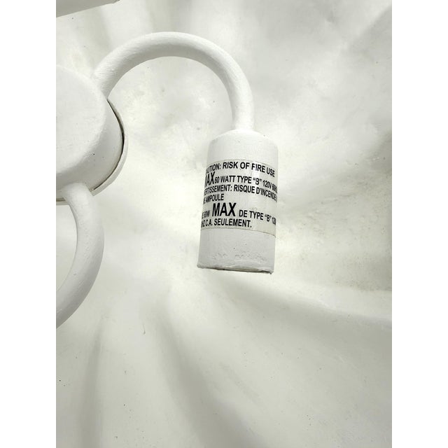 Currey & Co Hadley White Gesso Floral Semi Flush Mount Ceiling Light (Pre-Owned) For Sale - Image 13 of 14