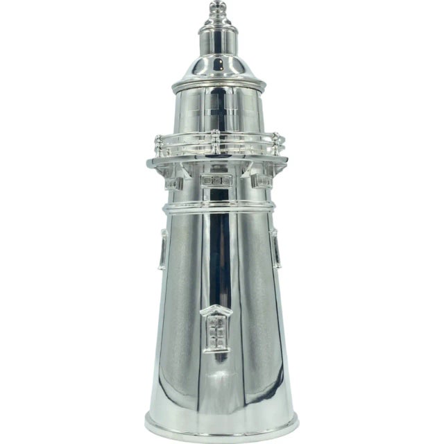 Silver Vintage Lighthouse Cocktail Shaker Silverplated Barware 14.5"h For Sale - Image 8 of 12