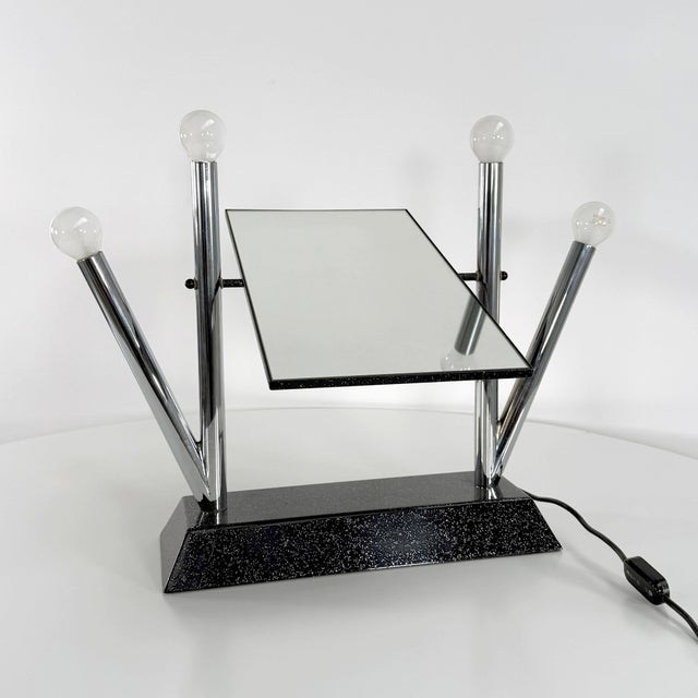 Black Yucca Table Mirror by Anna Anselmi for Bieffeplast, 1980s For Sale - Image 8 of 10