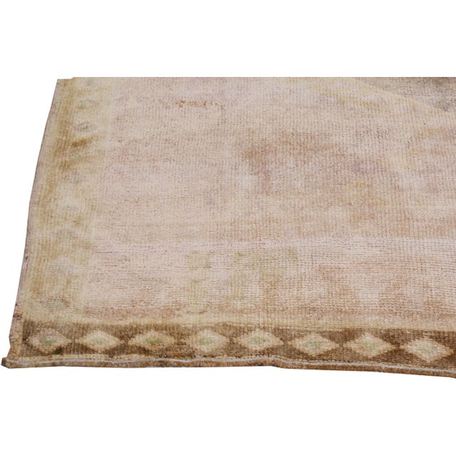 Vintage Turkish Oushak Hand Knotted Wool Rug, 6'7''x14'5'' For Sale - Image 4 of 6