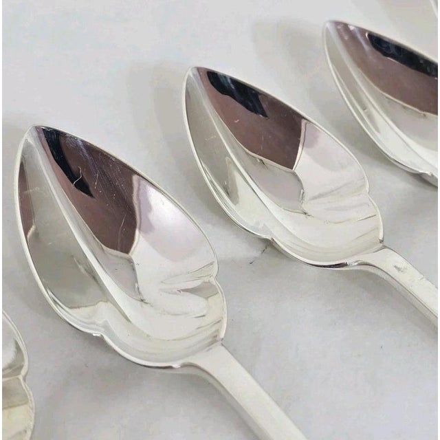 Art Deco Sterling Silver Dessert Fruit Spoons, Sheffield, 1938 For Sale - Image 13 of 18