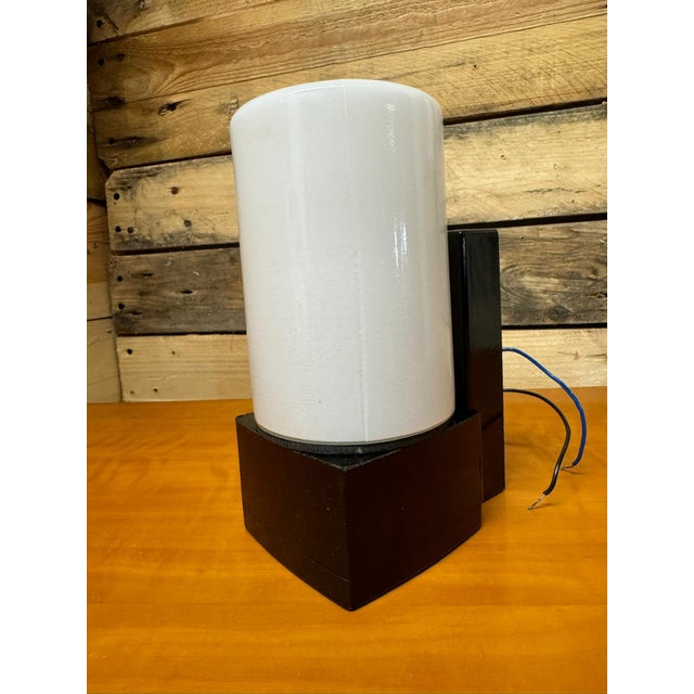 Glass Czech Bakelite and Opaline Bathroom Wall Light, 1970s For Sale - Image 7 of 11