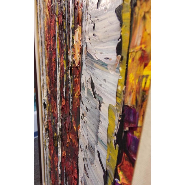 Maya Eventov Aspen Trees Original Acrylic Painting on Canvas Custom Framed Art For Sale In Denver - Image 6 of 6