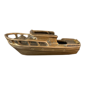 1960s Brass Boat Desktop Tape Dispenser