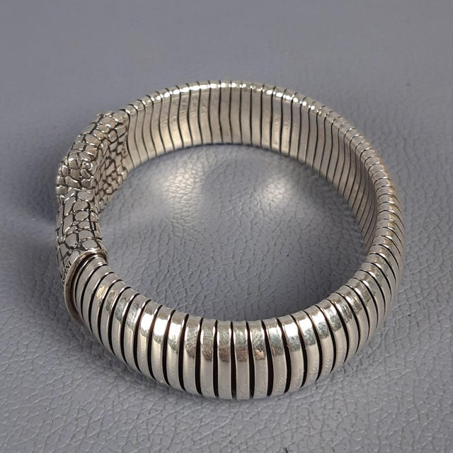 Vintage Tubogas Croco 925 Silver Bracelet by Giovanni Raspini, 2000s For Sale - Image 6 of 13