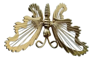 1960s Napier Gold Butterfly Brooch