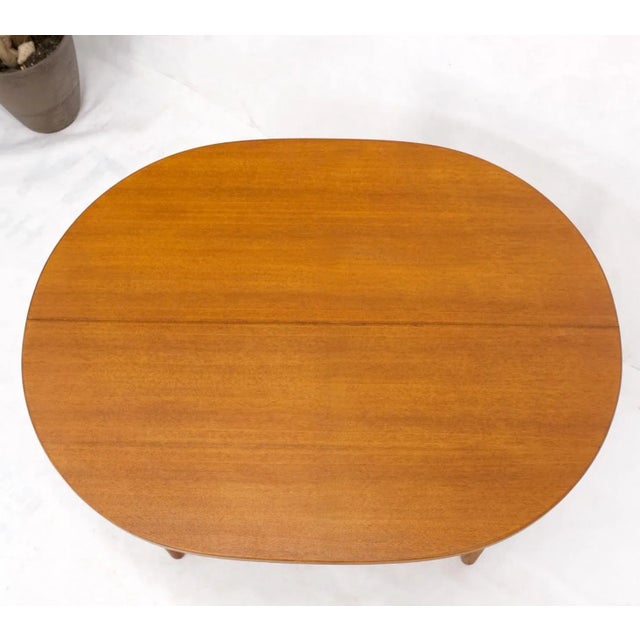 Brown Compact Teak Danish Mid-Century Modern Dining Table w/ Large Leaves Extensions For Sale - Image 8 of 13