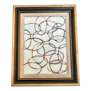 Contemporary Stephen Heigh Abstract Painting “Puddle” Vintage Frame For Sale
