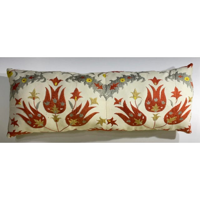 Vintage Uzbek Suzani Hand-Embroidered Pillow For Sale In Miami - Image 6 of 11