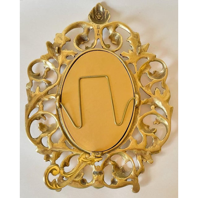 Large Vintage Solid Brass Picture Frame For Sale In Philadelphia - Image 6 of 8