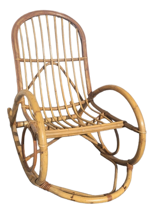 Vintage Bamboo Rocking Chair, 1960s