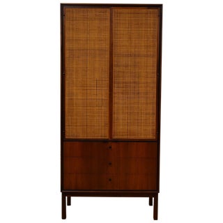 Knoll Walnut Tall Armoire Dresser For Sale