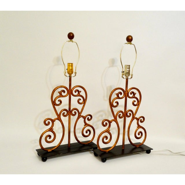 Metal Modern Table Lamp With Linen Shade For Sale - Image 7 of 8