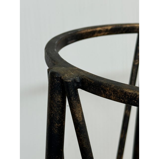 Off-white Regency Style Iron Plant Stand + Ceramic Urn, Set of Two For Sale - Image 8 of 12