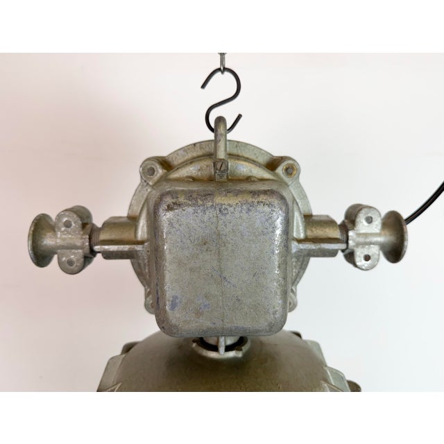 Large Industrial Cast Aluminium Cage Pendant Light from Zaos, 1970s For Sale - Image 11 of 18