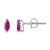 Contemporary .925 Sterling Silver 1/2 Cttw Created Pink Ruby Gemstone Solitaire Stud Earrings For Sale - Image 3 of 5